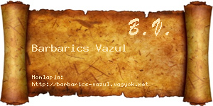 Barbarics Vazul névjegykártya